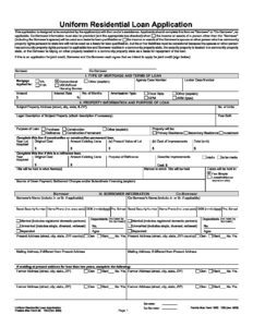 Form 1003 Uniform Residential Loan Application Fillable